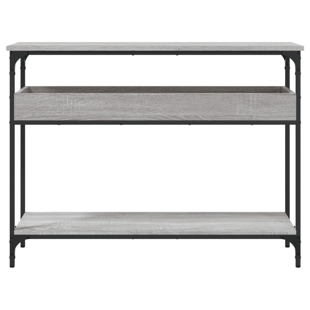 vidaXL Console Table with Shelf Grey Sonoma 100x29x75cm Engineered Wood 4