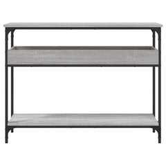 vidaXL Console Table with Shelf Grey Sonoma 100x29x75cm Engineered Wood 4