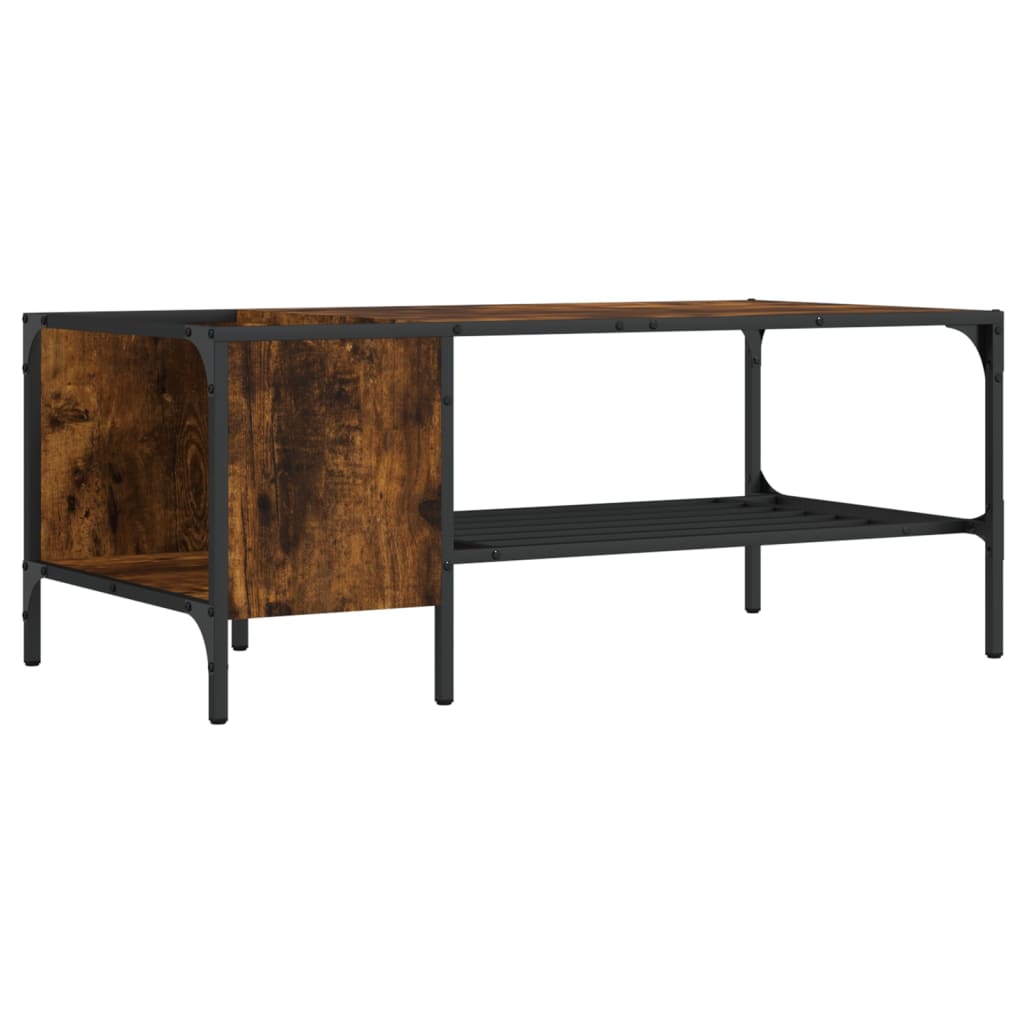 vidaXL Coffee Table with Rack Smoked Oak 100x51x40 cm Engineered Wood 2