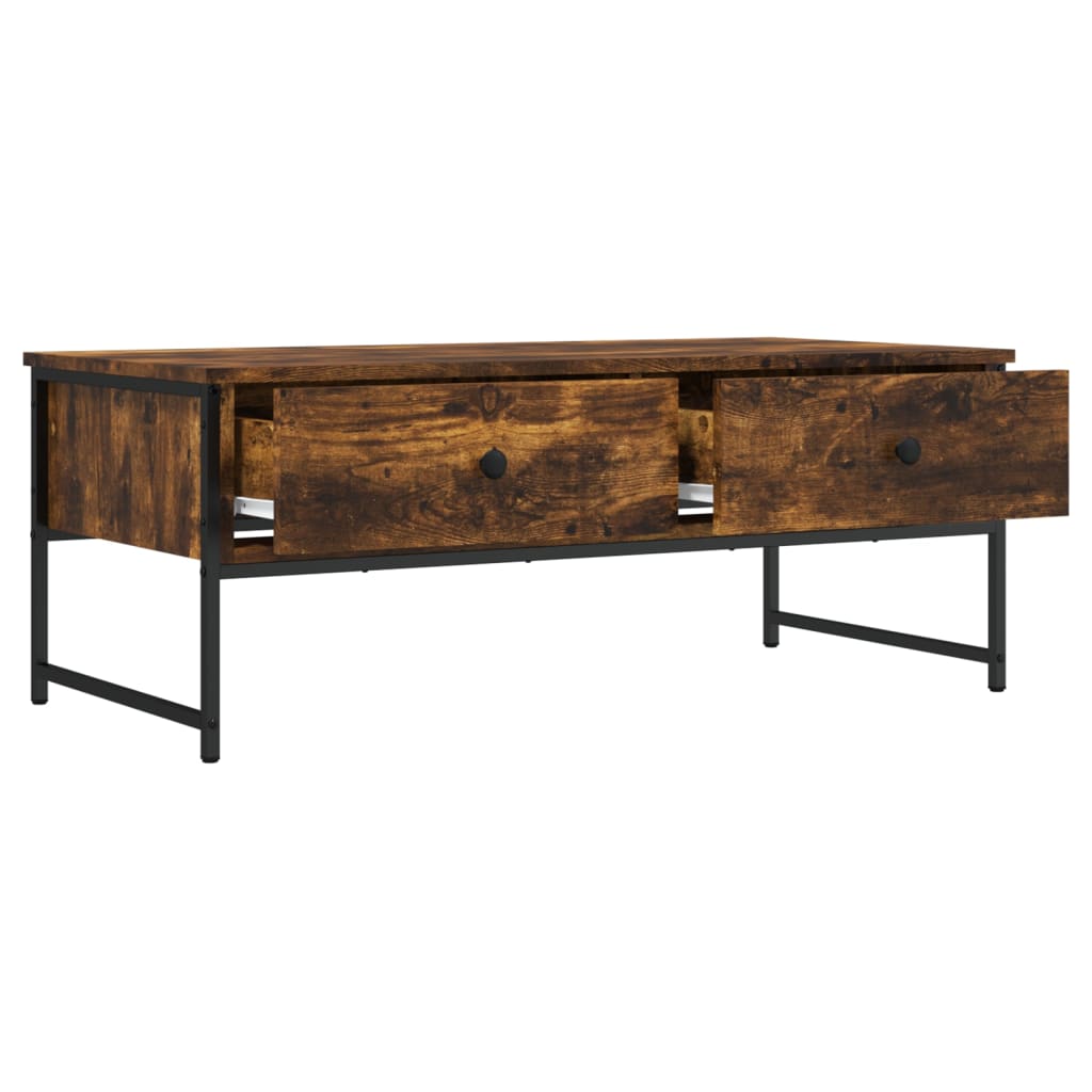 vidaXL Coffee Table Smoked Oak 101x49x39.5 cm Engineered Wood 5