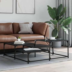 vidaXL Coffee Table Black 107x107x40 cm Engineered Wood 3