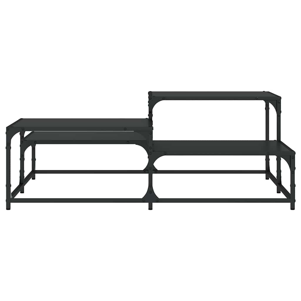 vidaXL Coffee Table Black 107x107x40 cm Engineered Wood 5
