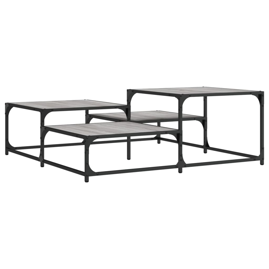 vidaXL Coffee Table Grey Sonoma 107x107x40 cm Engineered Wood 2