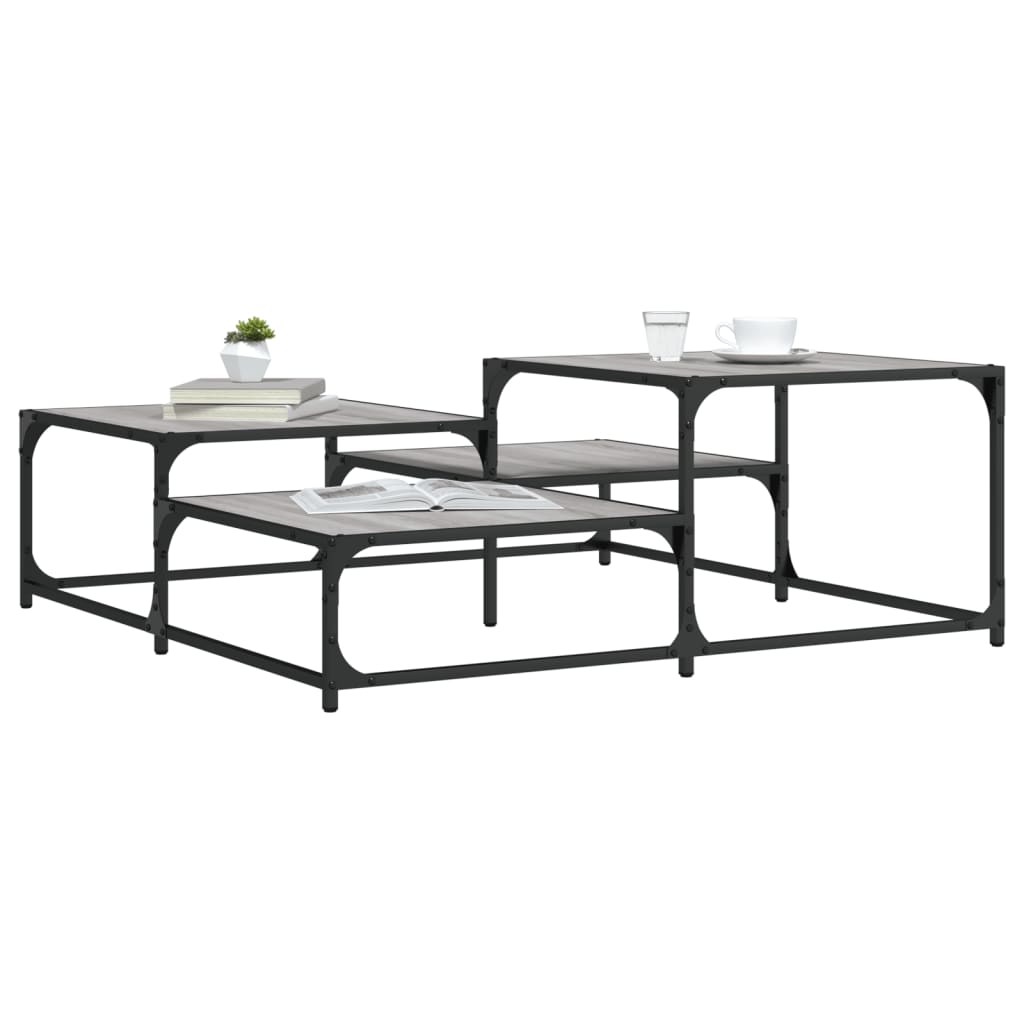 vidaXL Coffee Table Grey Sonoma 107x107x40 cm Engineered Wood 1