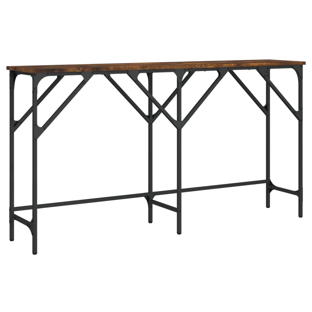 vidaXL Console Table Smoked Oak 140x29x75 cm Engineered Wood 2
