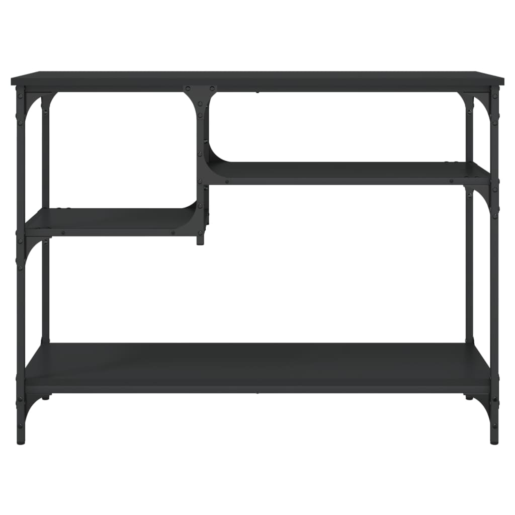vidaXL Console Table with Shelves Black 100x35x75 cm 4