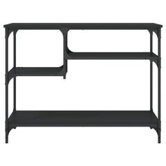 vidaXL Console Table with Shelves Black 100x35x75 cm 4