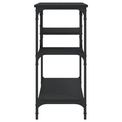 vidaXL Console Table with Shelves Black 100x35x75 cm 5