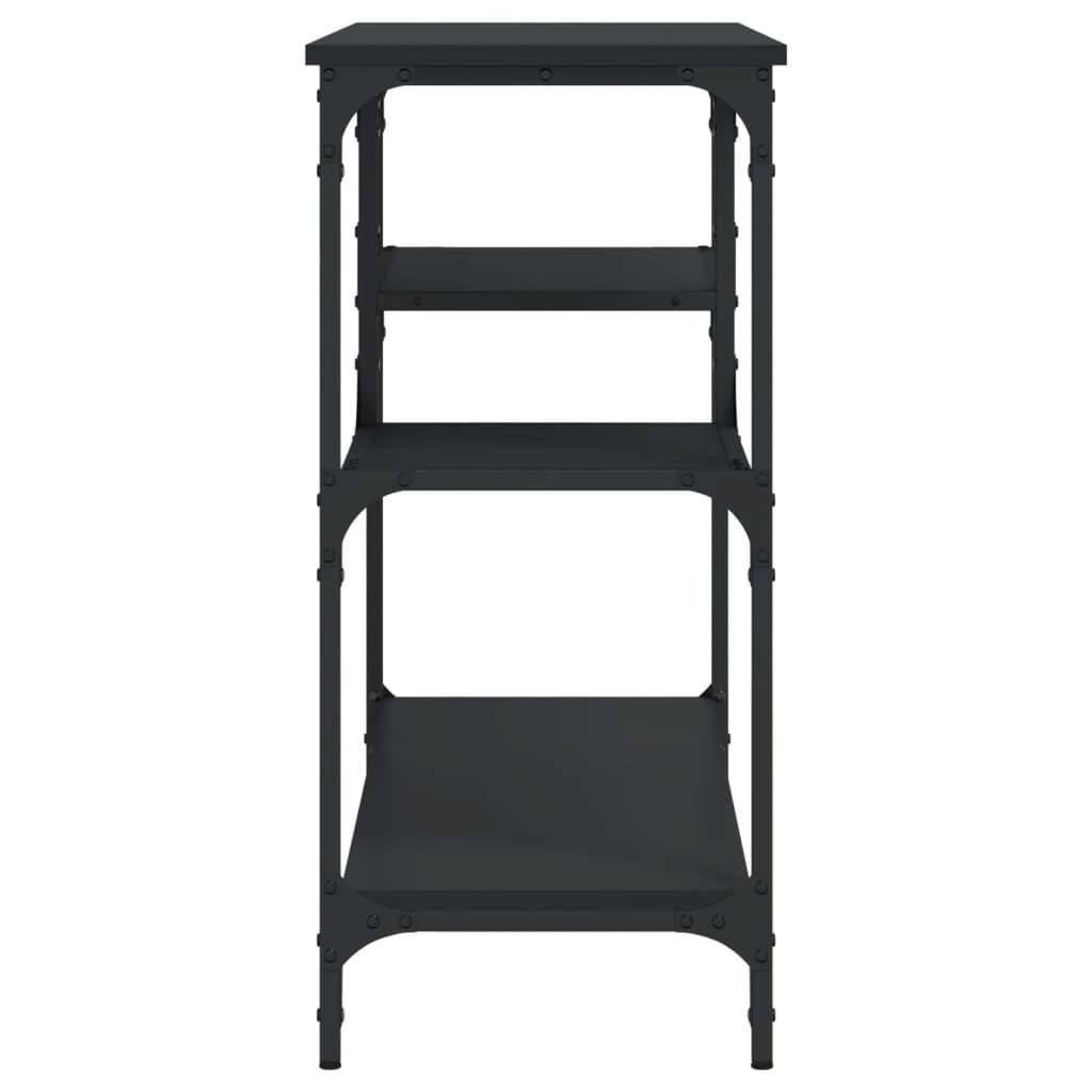 vidaXL Console Table with Shelves Black 100x35x75 cm 5