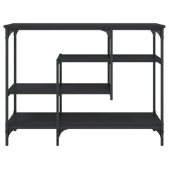 vidaXL Console Table with Shelves Black 100x35x75 cm 4