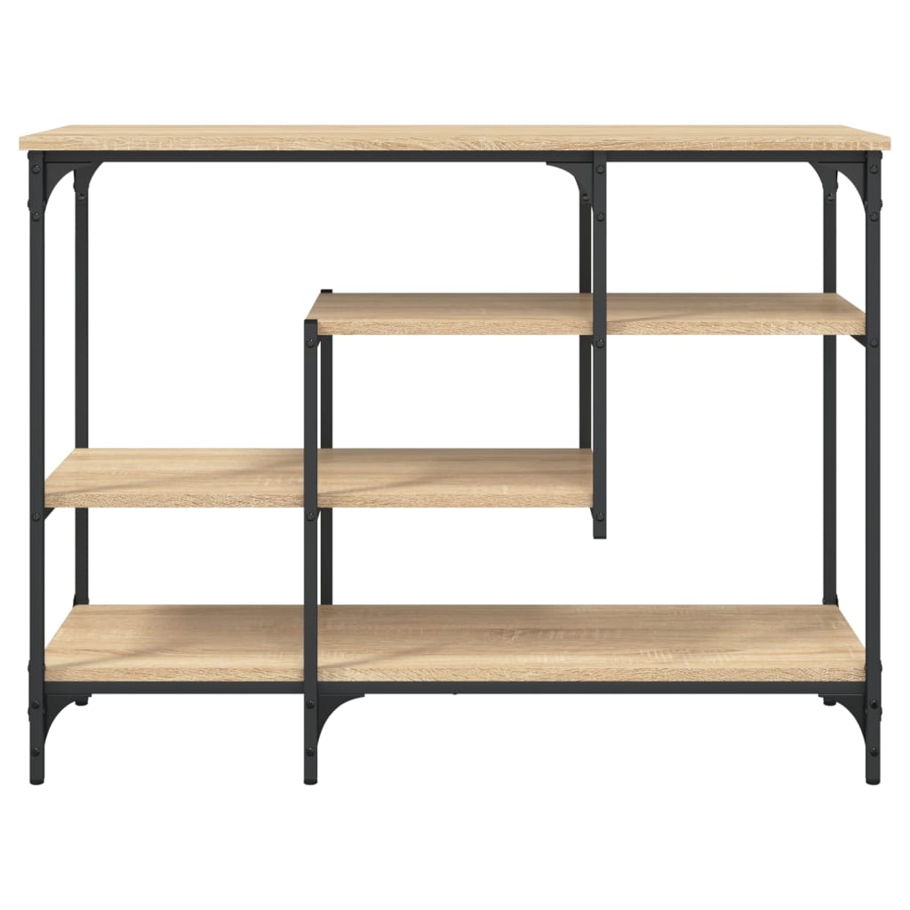 vidaXL Console Table with Shelves Sonoma Oak 100x35x75 cm 4