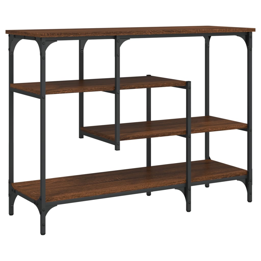 vidaXL Console Table with Shelves Brown Oak 100x35x75 cm 6
