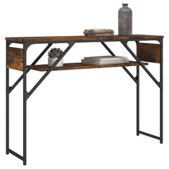 vidaXL Console Table with Shelf Smoked Oak 105x30x75cm Engineered Wood 3