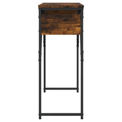 vidaXL Console Table with Shelf Smoked Oak 105x30x75cm Engineered Wood 5