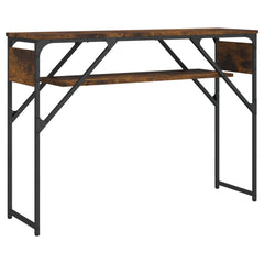vidaXL Console Table with Shelf Smoked Oak 105x30x75cm Engineered Wood 6