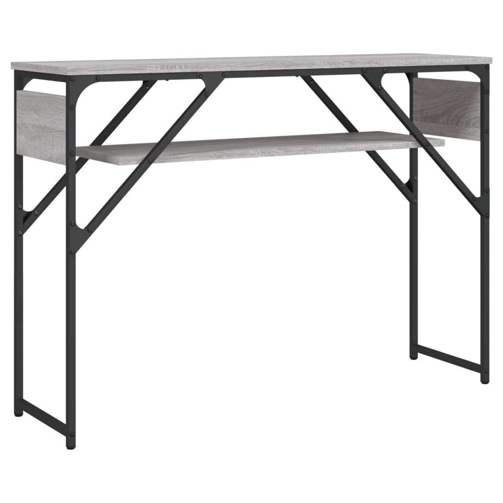 vidaXL Console Table with Shelf Grey Sonoma 105x30x75cm Engineered Wood 6