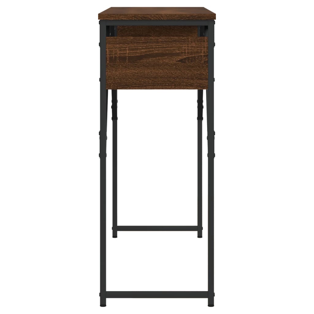 vidaXL Console Table with Shelf Brown Oak 105x30x75cm Engineered Wood 5