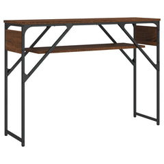 vidaXL Console Table with Shelf Brown Oak 105x30x75cm Engineered Wood 6