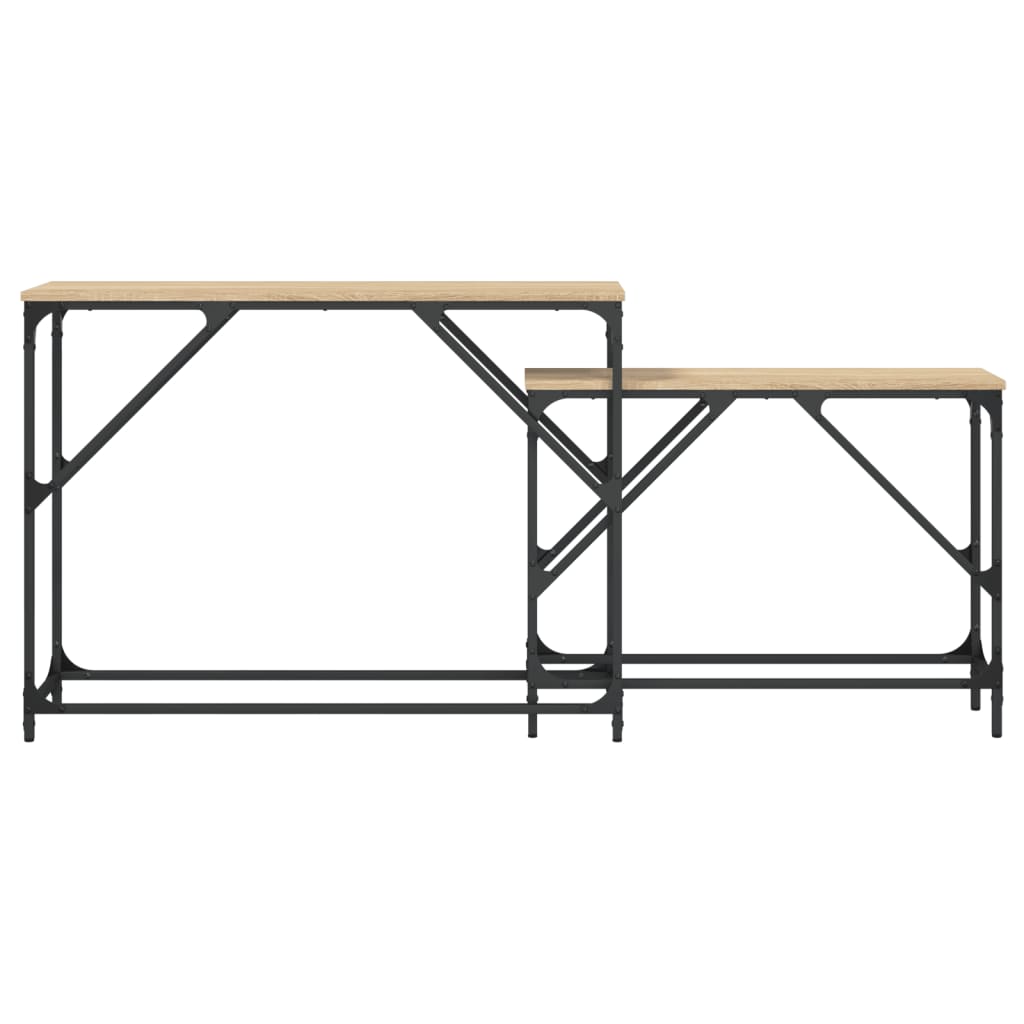 vidaXL Nesting Console Tables 2 pcs Sonoma Oak Engineered Wood 4