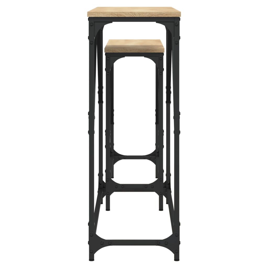 vidaXL Nesting Console Tables 2 pcs Sonoma Oak Engineered Wood 6