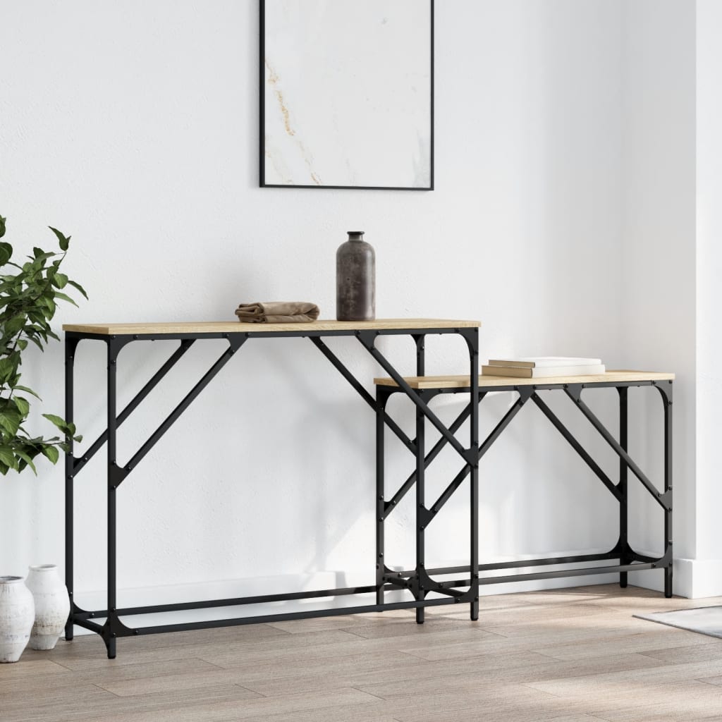 vidaXL Nesting Console Tables 2 pcs Sonoma Oak Engineered Wood 1