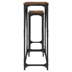 vidaXL Nesting Console Table | Smoked oak | Engineered wood, Metal | Large 6