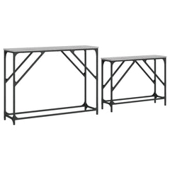 vidaXL Nesting Console Tables 2 pcs Grey Sonoma Engineered Wood 5