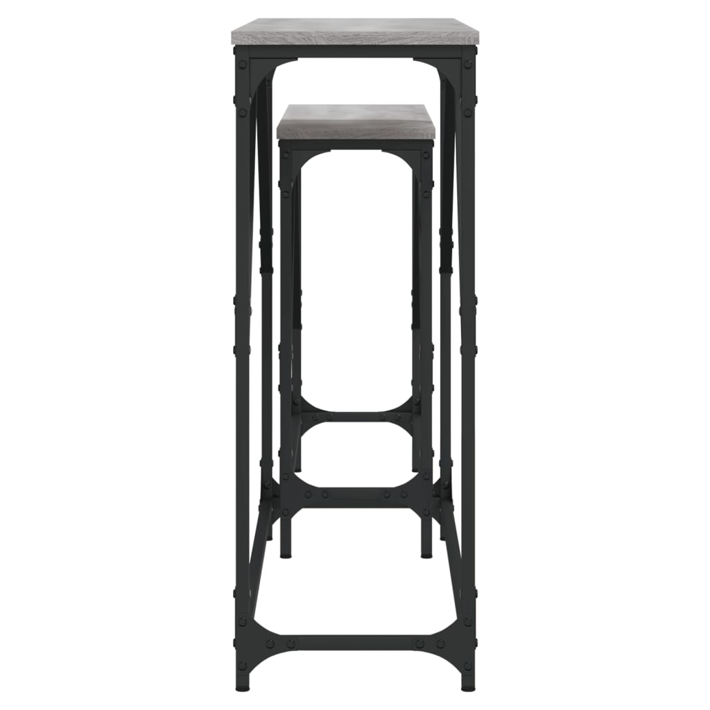 vidaXL Nesting Console Tables 2 pcs Grey Sonoma Engineered Wood 6
