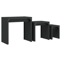 vidaXL Nesting Coffee Tables 3 pcs Black Engineered Wood 2
