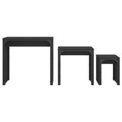 vidaXL Nesting Coffee Tables 3 pcs Black Engineered Wood 5