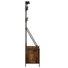 vidaXL Clothes Rack with Shoe Storage Smoked Oak 100x41x184 cm 5