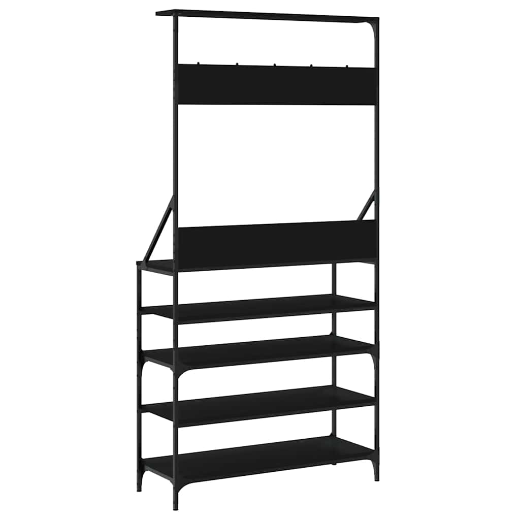 vidaXL Clothes Rack with Shoe Storage Black 90x34x184 cm 6