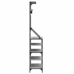 vidaXL Clothes Rack with Shoe Storage Grey Sonoma 90x34x184 cm 5