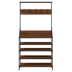vidaXL Clothes Rack with Shoe Storage Brown Oak 90x34x184 cm 4