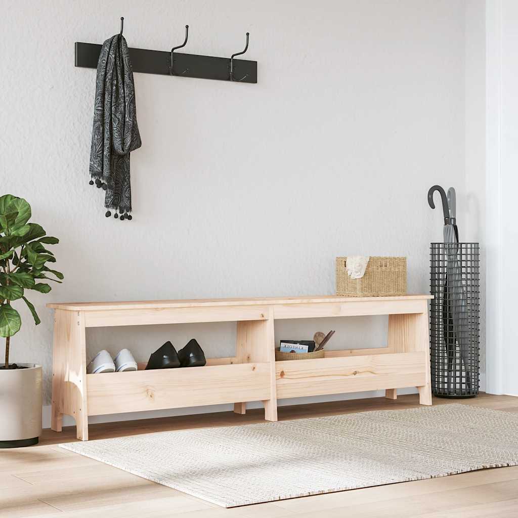 Hall Bench Solid Wood Pine in Natural