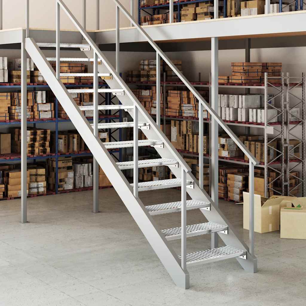 vidaXL Grate Step | Silver | Galvanised Steel | 70x24x7 cm | Grate Step 3