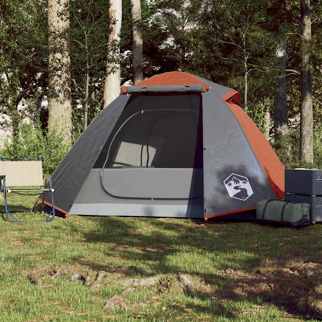 vidaXL Camping Tent Dome 2-Person Orange Waterproof 3