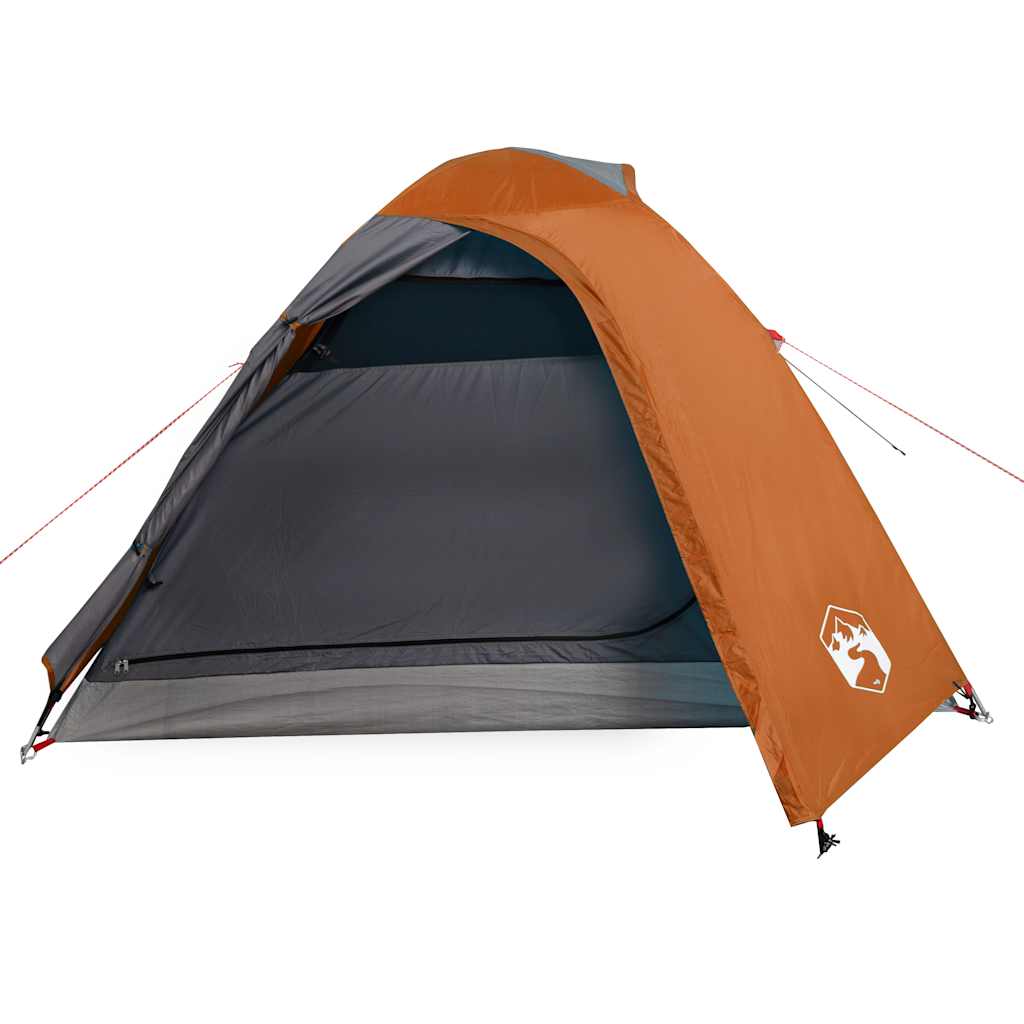 vidaXL Camping Tent Dome 3-Person Grey and Orange Waterproof 5