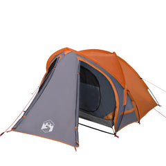 vidaXL Camping Tent Dome 2-Person Grey and Orange Waterproof 4