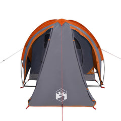 vidaXL Camping Tent Dome 2-Person Grey and Orange Waterproof 5