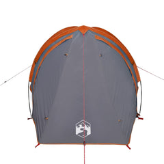 vidaXL Camping Tent Dome 2-Person Grey and Orange Waterproof 6