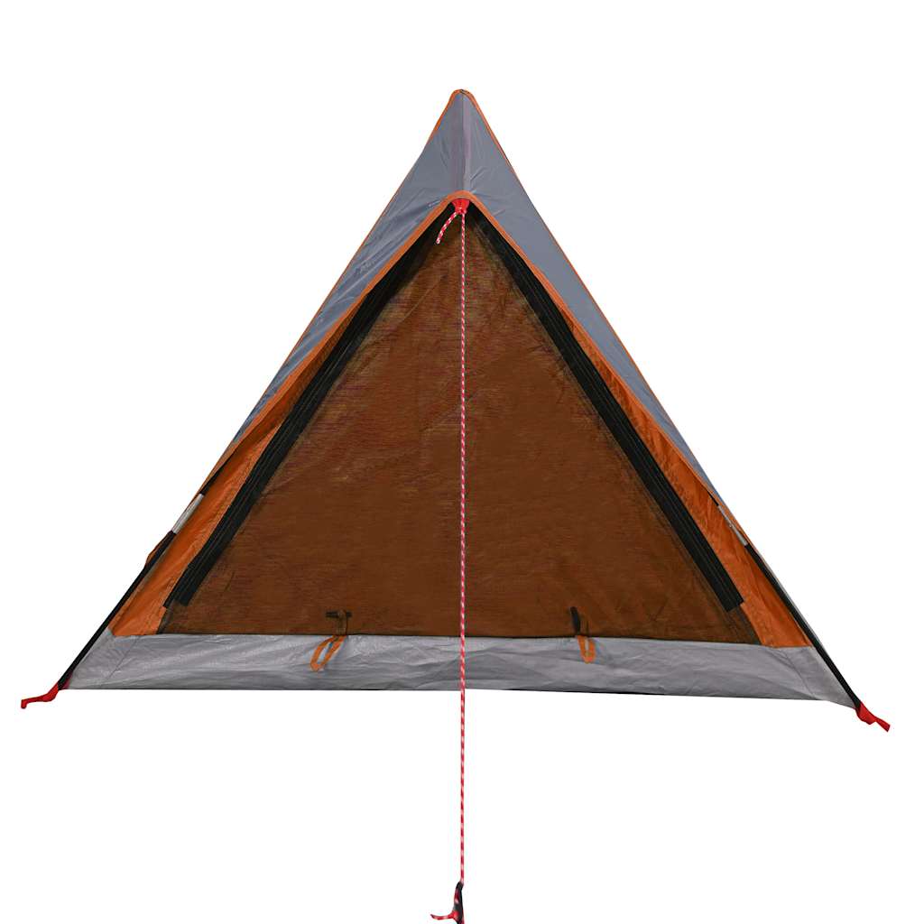vidaXL Camping Tent 2-Person Grey and Orange Waterproof 6