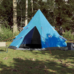 vidaXL Camping Tent Tipi 4-Person Blue Waterproof 3
