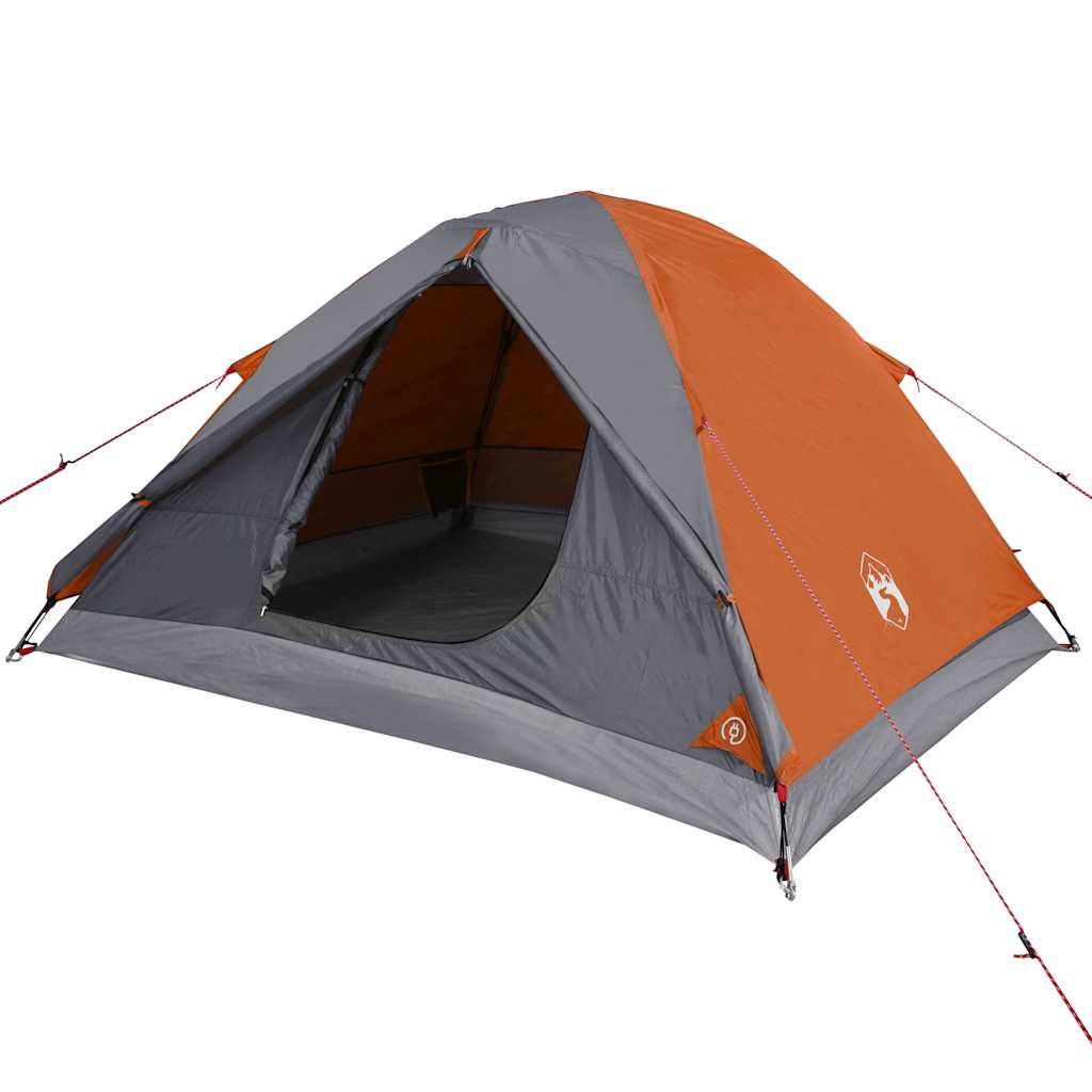 vidaXL Camping Tent Dome 3-Person Orange Waterproof 4
