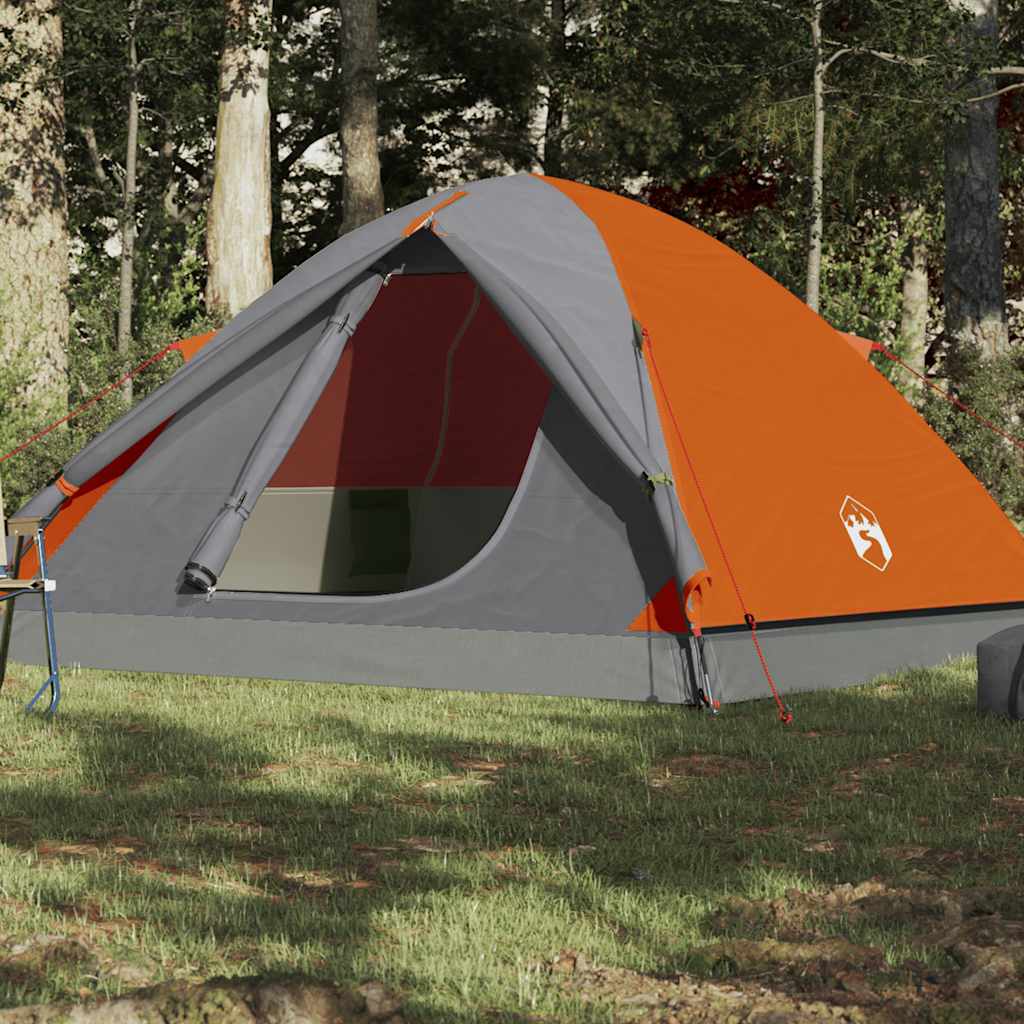 vidaXL Camping Tent Dome 3-Person Orange Waterproof 1