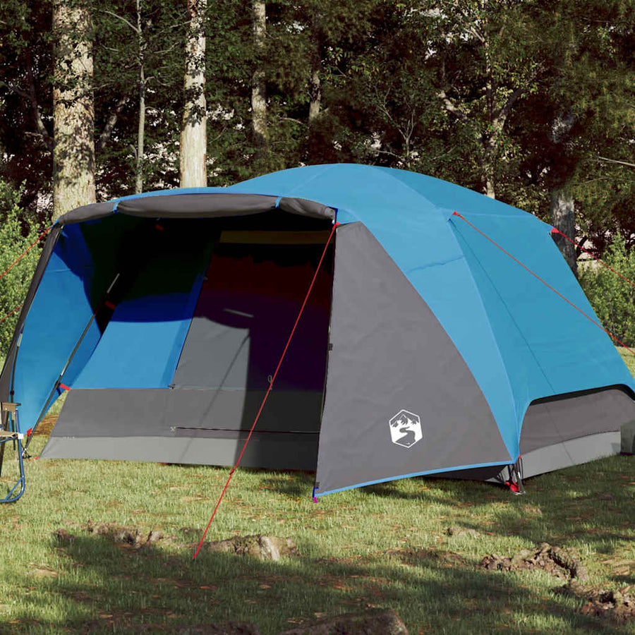 Family Tent with Porch Waterproof Blue 4-person