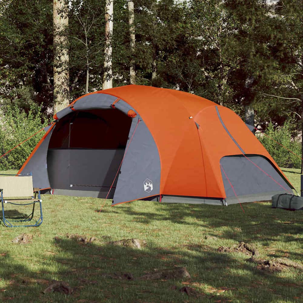 vidaXL Family Tent Crossvent 8-Person Orange Waterproof 3