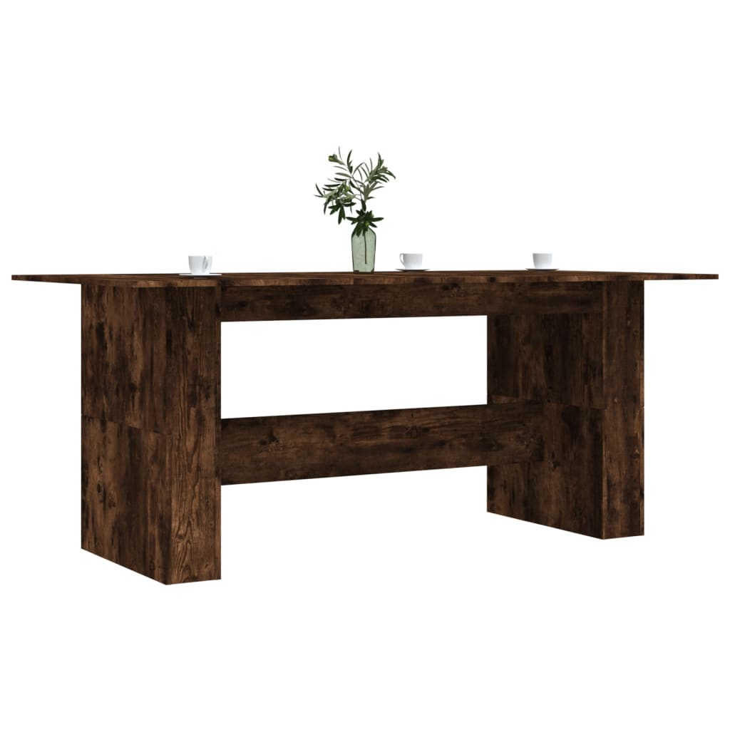 vidaXL Dining Table Smoked Oak 180x90x76 cm Engineered Wood 3