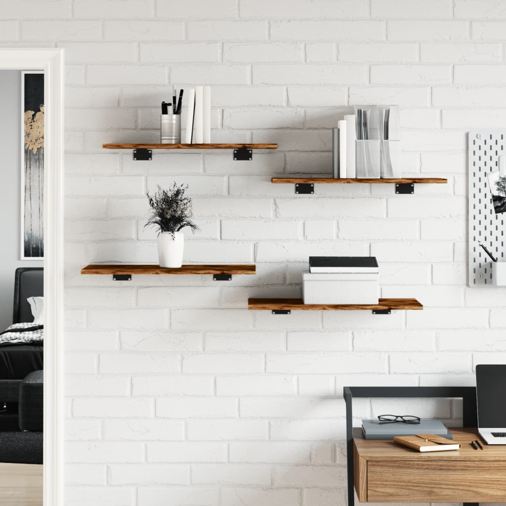 vidaXL Wall Shelves 4 pcs Smoked Oak 60x30x1,5 cm Engineered Wood 3