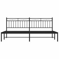 vidaXL Metal Bed Frame without Mattress with Headboard Black 193x203cm 6